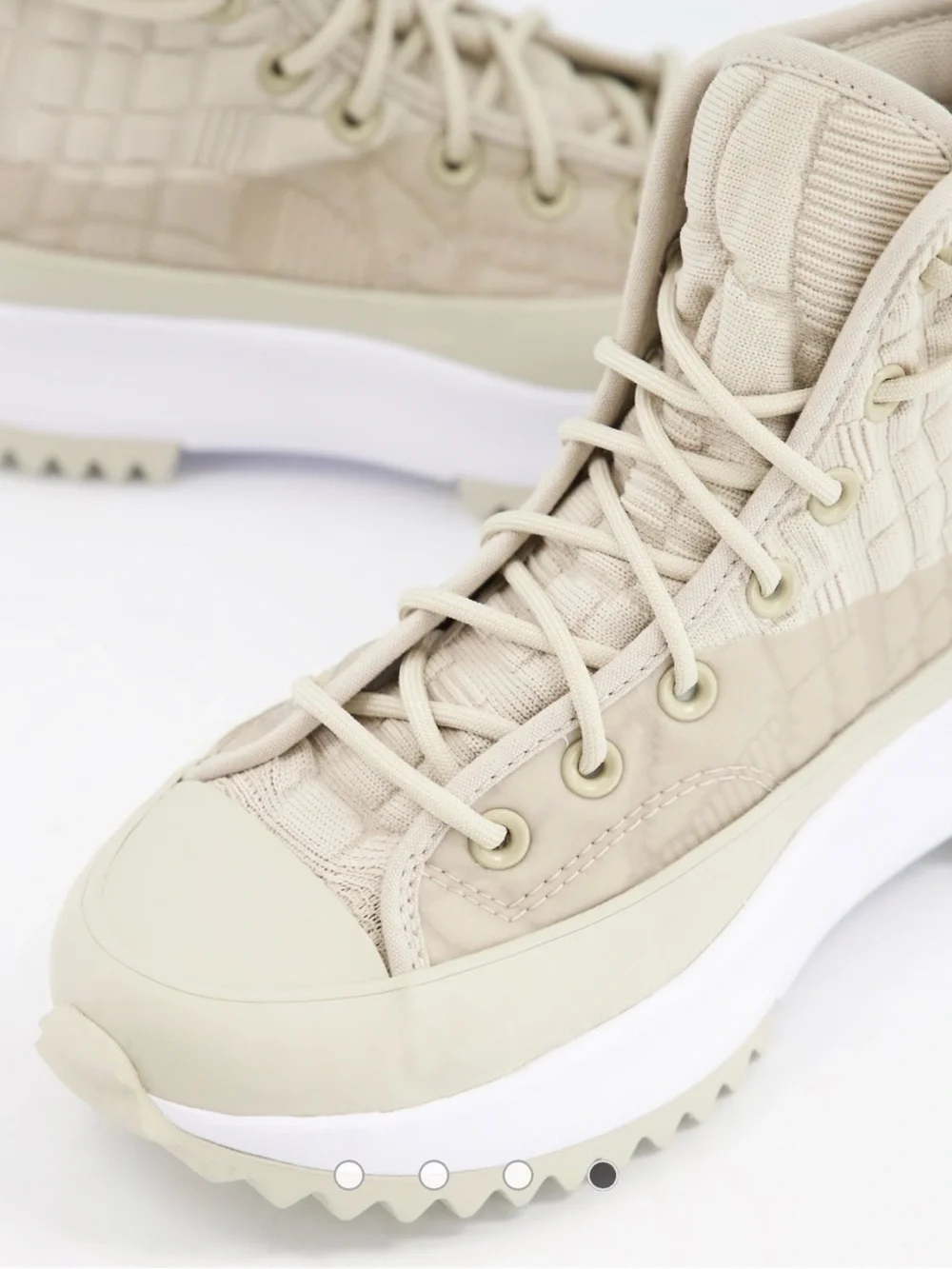 Converse Kids Light Beige High-Top Sneakers with White Sole